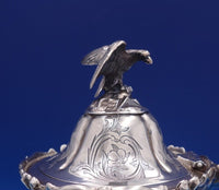 Robert Harper English Victorian Sterling Silver Tea Set 4pc w/Bird SP Tray #7043