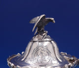 Robert Harper English Victorian Sterling Silver Tea Set 4pc w/Bird SP Tray #7043