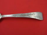 Lap Over Edge Acid Etched By Tiffany Sterling Place Soup Spoon w/ flowers 7"