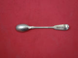 English Georgian Sterling Silver Egg Spoon engraved fleur de lis  4 3/4"