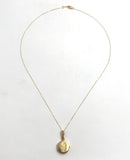 Italian 14k Yellow Gold Round Locket Necklace with Chain Jewelry (#J7610)