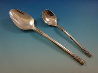 Aegean Weave Plain by Wallace Sterling Silver Flatware Set For 12 Service 55 Pcs
