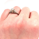 14k Gold Art Deco .37ct Genuine Natural Diamond Filigree Engagement Ring #J5445