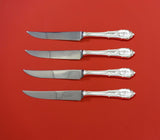 Rose Point by Wallace Sterling Silver Steak Knife Set 4pc HHWS Custom 8 1/2"
