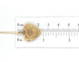 9k Yellow Gold Heart Shaped Locket with Engraved Flowers (#J6431)