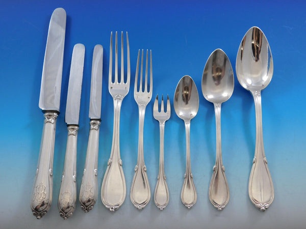 Fontenelle by Odiot France Sterling Silver Flatware Set Service 105 pcs Dinner