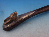 Joseph Heinrichs Sterling Silver Buffet Fork Bronze Rabbit 12 1/2" Arts & Crafts