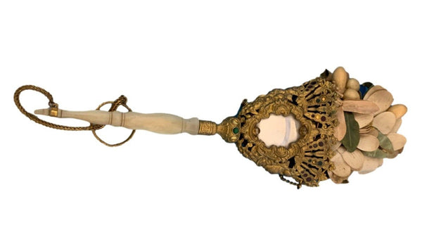 Gilt Bronze Tussie Mussie Posey Posy Holder with Enamel and Mirrors (#J1322)