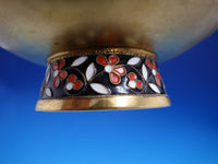 Russian 916 Silver Enameled Floral and Vermeil Bowl with Pedestal (#4283)