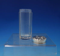Sterling Silver Dresser Jar with Daisies on Lid c.1910 3 3/4" x 1 1/4" (#5546)