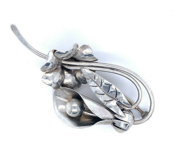 Sterling La Paglia Pin Flower Calla Lily 3" (#J5130)