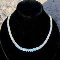 120 Carat Strand Genuine Natural Opal Beads 33.5" Long 14k Gold Clasp (#J6581)