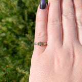 Victorian 10k Yellow Gold Genuine Natural Emerald Buttercup Ring Size 6 (#J7070)