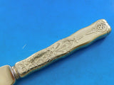Lap Over Edge Acid Etched by Tiffany Sterling Dessert Knife Vermeil Floral