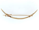 14k Yellow Gold Victorian Crescent Seed Pearl Pin 1 7/8" Long Jewelry (#J6090)