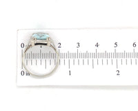 14k White Gold Filigree 3.12 Carat Genuine Natural Aquamarine Ring (#J7158)
