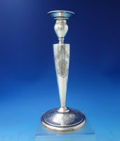 Black Starr and Frost Sterling Silver Candlestick Pair Bright-Cut #108 (#5460)