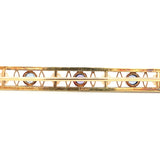 14k Antique Montana Sapphire and Pearl Bar Pin (#J5383)