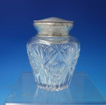Beaded by Unknown Sterling Silver and Cut Glass Tea Caddy 4" x 3" c.1915 (#5406)