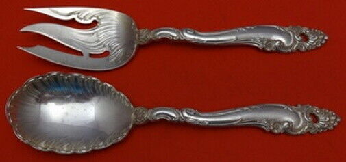 Decor by Gorham Sterling Silver Salad Serving Set Solid 8 3/4" Vintage Flatware