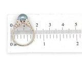 14k White Gold Filigree Deco Style 7.5mm Tahitian Black Pearl Ring 4.25 (#J7564)
