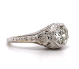 14k White Gold Filigree 3/4 Carat Genuine Natural Diamond Ring (#J5421)