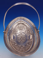 English Georgian Sterling Silver Basket Swing Handle Repoussed 1803 London #7823