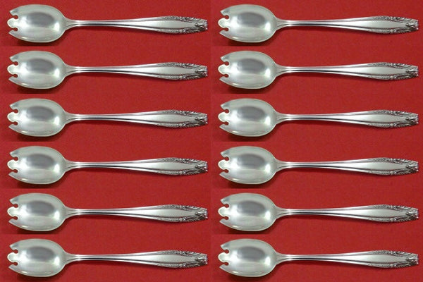 Stradivari by Wallace Sterling Silver Ice Cream Dessert Fork Custom Set 12 pc 6"