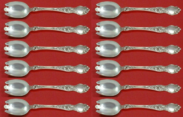 Violet by Wallace Sterling Ice Cream Dessert Fork Custom Set 12 pcs 6"