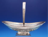 English Georgian Sterling Silver Basket Swing Handle Repoussed 1803 London #7823