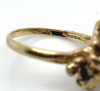 14k Yellow Gold Blue Akoya Pearl Ring with Sapphires Size 3 Jewelry (#J6097)