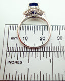 Platinum 1.42ct Blue Genuine Natural Sapphire and Diamond Ring w/ Report (#J487)