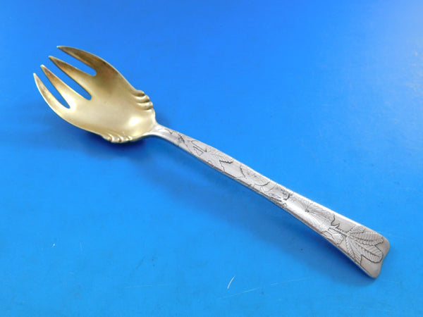 Lap Over Acid Etched Tiffany Sterling Silver Ice Cream Fork GW Sensitive Plant