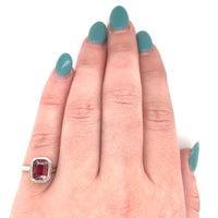 14k White Gold 1.92 Carat Genuine Natural Garnet Ring Size 6.25 (#J5819)