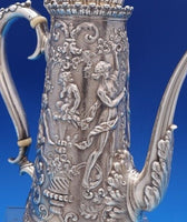 Tiffany & Co. Sterling Silver Demitasse Pot Women Cherubs  Roses Bird (#8411)