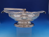 English Georgian Sterling Silver Basket with Swing Handle Pierced Ribbon (#8388)