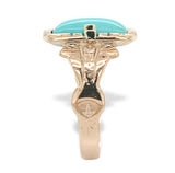 Victorian 10k Rose Gold Genuine Natural Turquoise Ring Size 5.25 (#J7211)