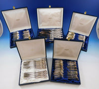Prince Albert CG Hallberg Swedish 830 Silver Flatware Set Service Fitted Boxes