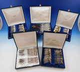 Prince Albert CG Hallberg Swedish 830 Silver Flatware Set Service Fitted Boxes