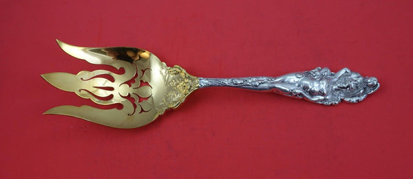 Love Disarmed by Reed and Barton Sterling Salad Serving Fork old GW 3-tine 11"