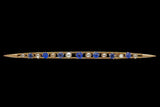 10k Yellow Gold Antique Blue Glass Doublets and Pearl Bar Pin Jewelry (#J7047)
