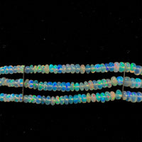 25cts Genuine Natural Opal 3-Strand Bead Bracelet with 14k Yellow Gold (#J5924)