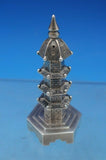 Chinese Export .900 Sterling Silver Pepper Shaker Brick Tower c.1890s WC (#6653)