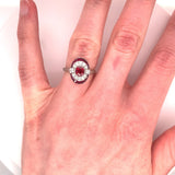Platinum 1.78ct Genuine Natural Ruby and Diamond Ring Size 6 Jewelry (#J4860)