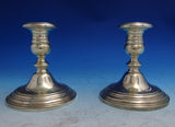 Old French by Gorham Sterling Silver Candlestick Pair #659 4 3/8" x 4 7/8" #8608