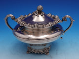 English Silver on Copper Tea Set 6pc 3-D Melon Finials w/ Family Crest (#9277)