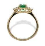 14k Gold 1.11ct Tsavorite Green Genuine Garnet and .14ct Diamond Ring (#J7114)