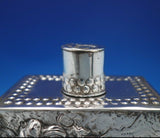 Dutch Sterling Silver Tea Caddy w/ Figural Dutch Scenes 5" x 3 1/2" x 2" (#6779)