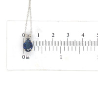 14k White Gold 1.64 Carat Oval Blue Genuine Natural Sapphire Pendant (#J6721)