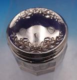 Sterling Silver and Glass Dresser Jar with Bows 1 1/2" x 2" (#9300)